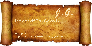 Jeremiás Gerold névjegykártya